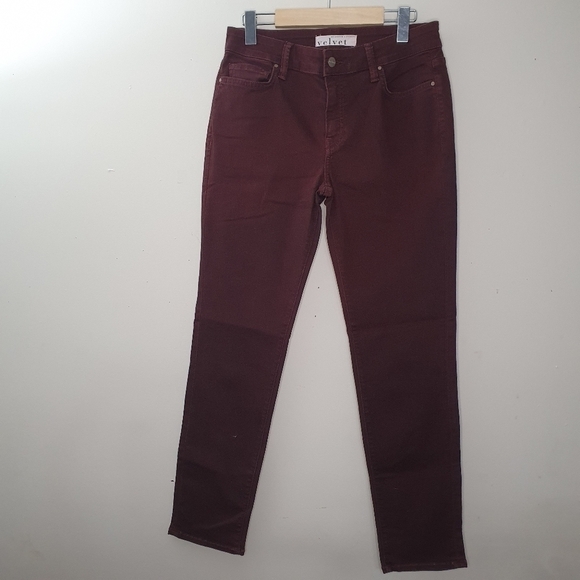 Velvet by Graham & Spencer Burgundy Pant Size 27 - Picture 1 of 7